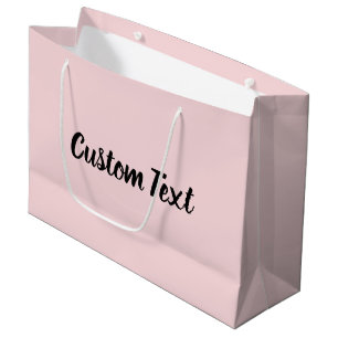Grand Sac Cadeau Élégant Modèle de texte de script noir rose pâle