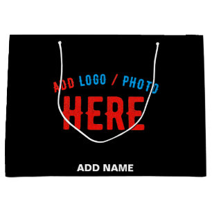 GRAND SAC CADEAU ÉLÉGANT MODERNE PERSONNALISABLE NOIR MARQUE VERIFI