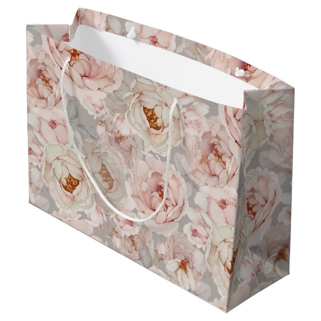 Grand Sac Cadeau Elegant Peony (Dos Angle)
