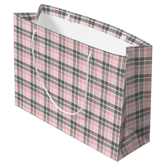 Grand Sac Cadeau Elegant Pink et Gray (Dos Angle)