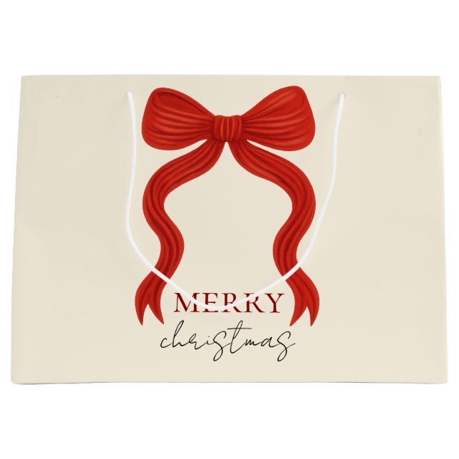 Grand Sac Cadeau Elegant Red Bow Christmas Party -  (Devant)