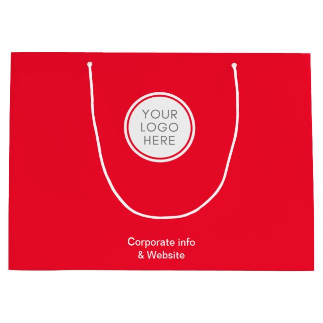 Grand Sac Cadeau Élégant simple logo rouge (Devant)