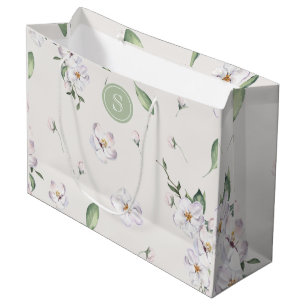 Grand Sac Cadeau Elégante aquarelle de printemps Floral