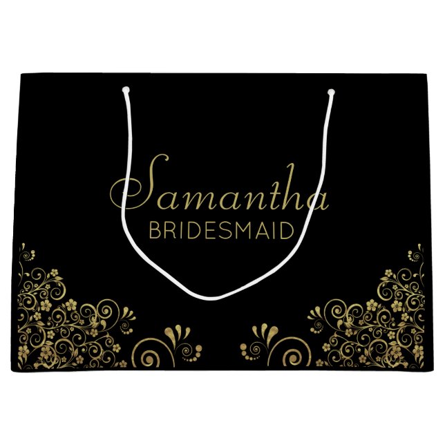 Grand Sac Cadeau Élégante femme de chambre d'accueil personnalisée  (Devant)
