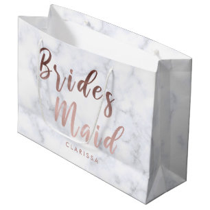 Grand Sac Cadeau Elégante femme de chambre en marbre blanc et doré
