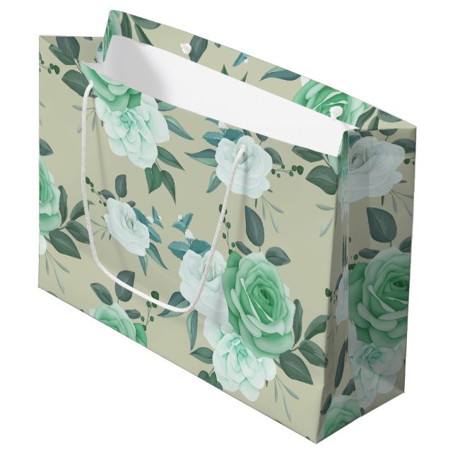 Grand Sac Cadeau Élégante fleur chic (Devant Angle)