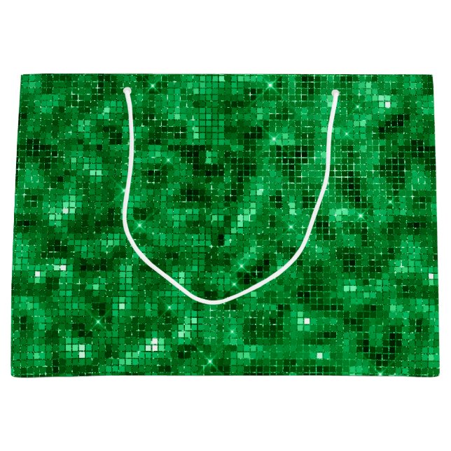 Grand Sac Cadeau Élégante huile verte (Devant)