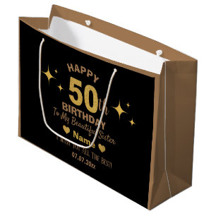 Grand Sac Cadeau Elégante Parties scintillant Black & Gold Joyeux 5