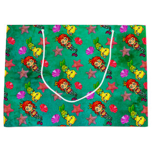 Grand Sac Cadeau Élégante Sirène Cute Cat Joli Océan