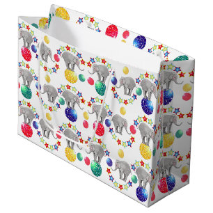 Grand Sac Cadeau Elephant Cirque Thème Anniversaire de enfant Party