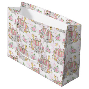Grand Sac Cadeau Éléphant de bébé de tente de cirque