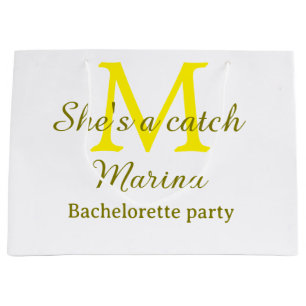 Grand Sac Cadeau Elle est un parti de filles à bachelorette jaune m