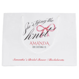 Grand Sac Cadeau Elle Noue le Nœud Papillon Coquette Enterrement de