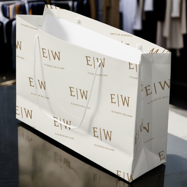 Grand Sac Cadeau Emballage d'entreprise commercial avec monogramme  (Créateur téléchargé)