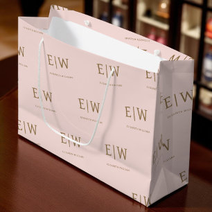 Grand Sac Cadeau Emballage d'entreprise commerciale de marque rose 