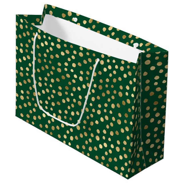 Grand Sac Cadeau Emerald and Gold Safari Series Design 11 (Devant Angle)
