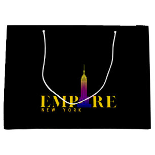Grand Sac Cadeau Empire State Building-New York-Or vibrant