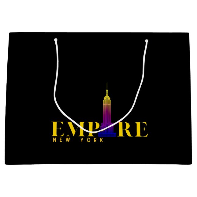 Grand Sac Cadeau Empire State Building-New York-Or vibrant (Devant)