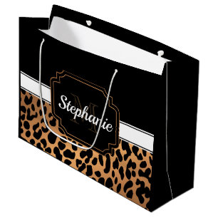 Grand Sac Cadeau Empreinte de léopard mignon