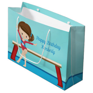 Grand Sac Cadeau Enfants Personnalisés Gymnastique Filles Anniversa