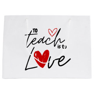 Grand Sac Cadeau Enseignant aime 100ème école enseignement personna