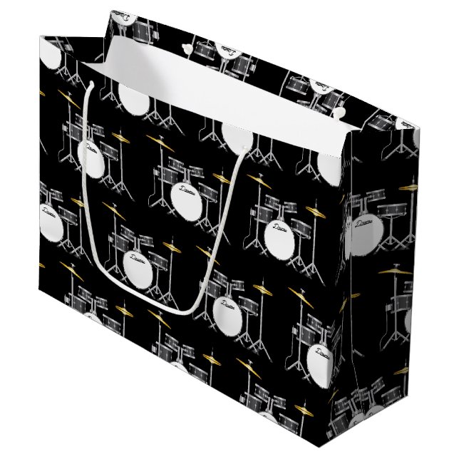 Grand Sac Cadeau Ensemble de tambour Musique de groupe d'enseignant (Devant Angle)