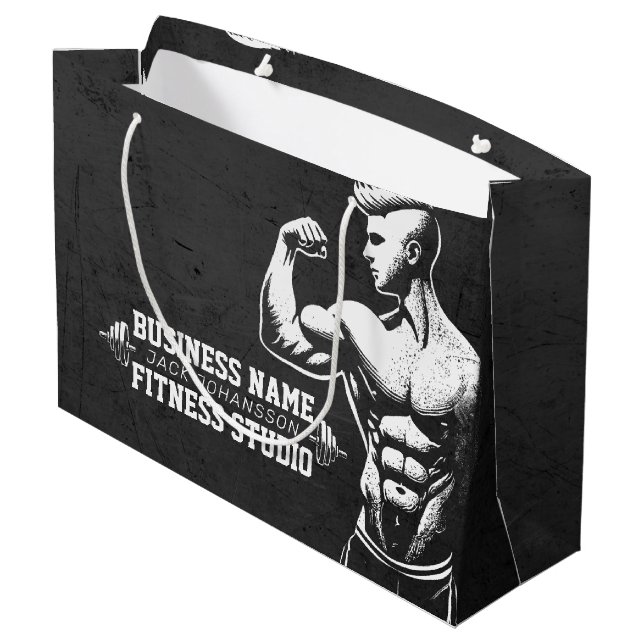 Grand Sac Cadeau Entraîneur de fitness moderne Bodybuilding Instruc (Dos Angle)