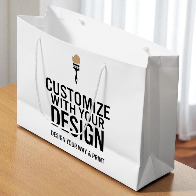 Grand Sac Cadeau Entreprise Commerciale Personnalisable Vide 12x9" (Créateur téléchargé)