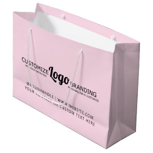 Grand Sac Cadeau Entreprise de logo commercial rose blush personnal