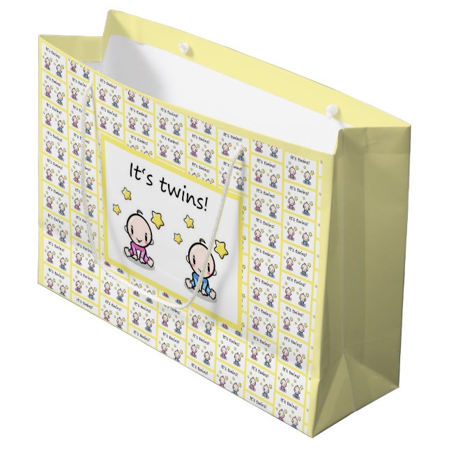 Grand Sac Cadeau Enveloppe Cadeau Twin, Customisée Pour Jumeaux Gir (Devant Angle)