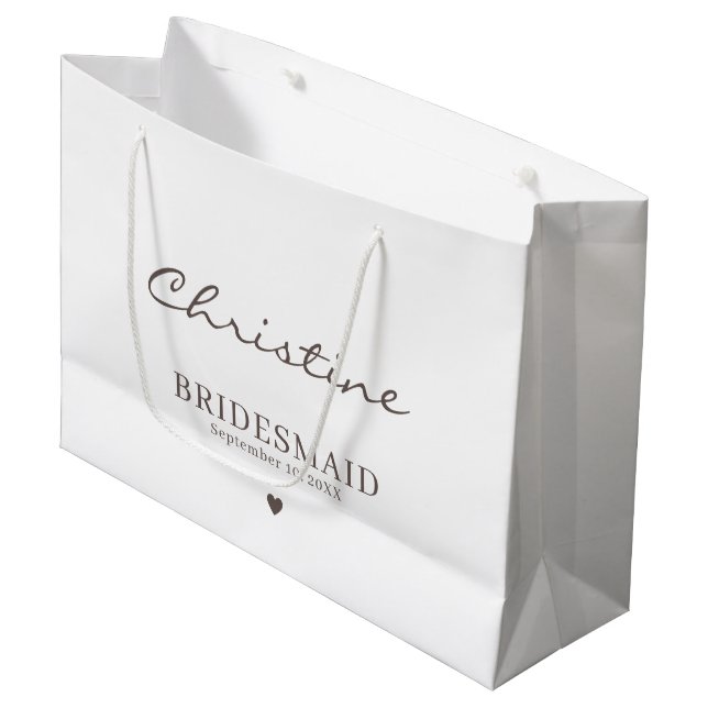 Grand Sac Cadeau Épouse minimaliste (Devant Angle)