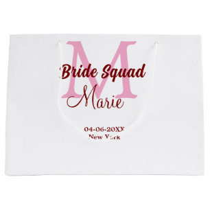 Grand Sac Cadeau Equipe de mariée ajouter nom monogramme demoiselle