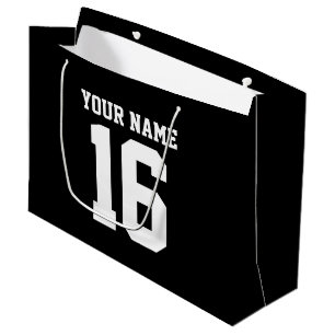 Grand Sac Cadeau Équipe Jersey sportive noire