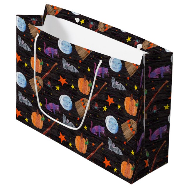 Grand Sac Cadeau Eric Carle | Caterpillar Black Halloween Motif (Devant Angle)