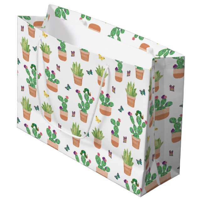 Grand Sac Cadeau Eric Carle | Caterpillar, Cactus et Papillon Pa (Devant Angle)