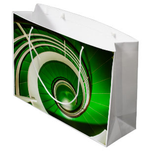 Grand Sac Cadeau Escalier vert circulaire