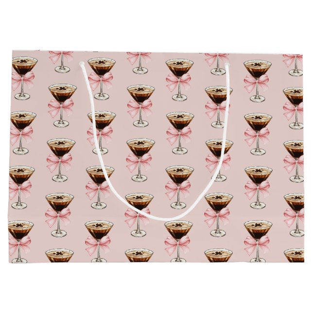 Grand Sac Cadeau Espresso Martini Pattern Pink (Dos)