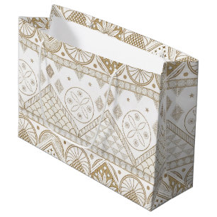 Grand Sac Cadeau Ethnique géométrique Tribal Tribal sans couture Mo