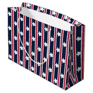 Grand Sac Cadeau Étoiles et rayures patriotiques amusantes et fanta