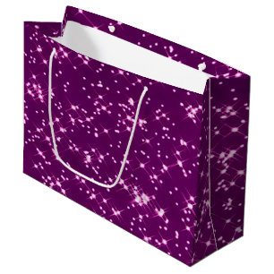 Grand Sac Cadeau Étoiles pourpres de parties scintillantes