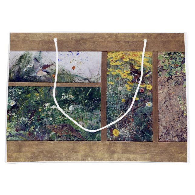 Grand Sac Cadeau Études d'oiseaux, Bruno Liljefors (Devant)