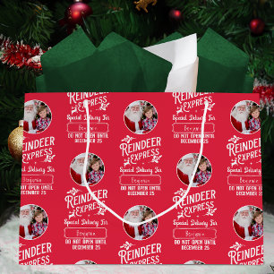 Grand Sac Cadeau Express de rennes de Père Noël avec photo Christma