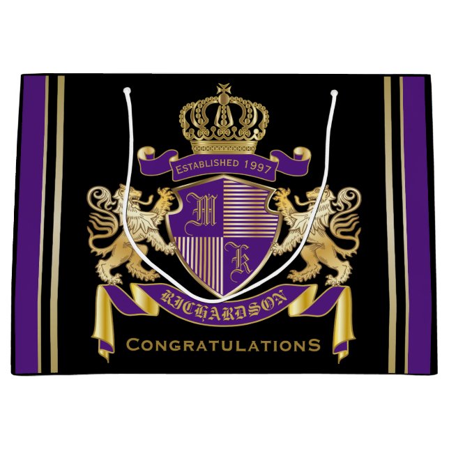 Grand Sac Cadeau Faites votre propre manteau de l'emblème de (Devant)