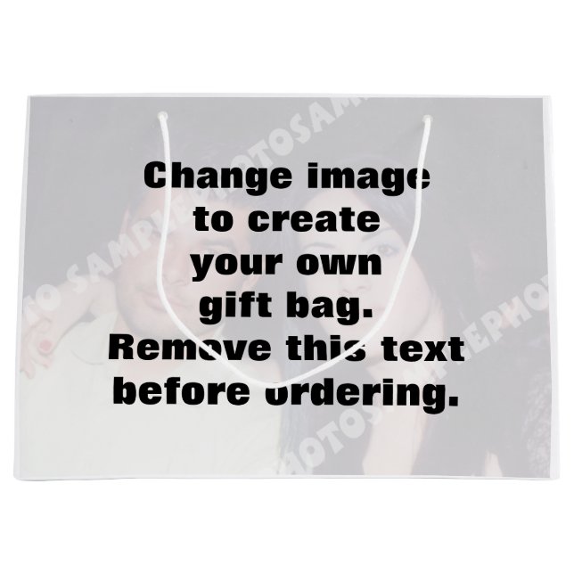 Grand Sac Cadeau Faites votre propre photo personnalisée (Devant)