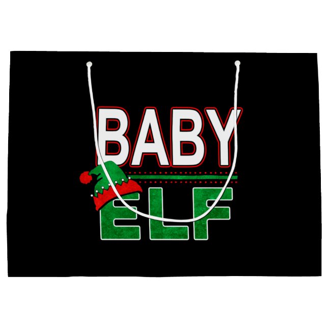 Grand Sac Cadeau Famille Elf | Noël aux elfes de bébé #TeamElf (Dos)