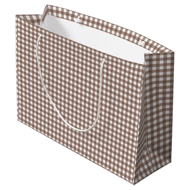 Grand Sac Cadeau Faye et Lauren marron à carreaux (Dos Angle)