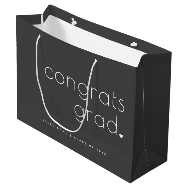 Grand Sac Cadeau Félicats Classe supérieure de 20XX Larg minimalist (Devant Angle)