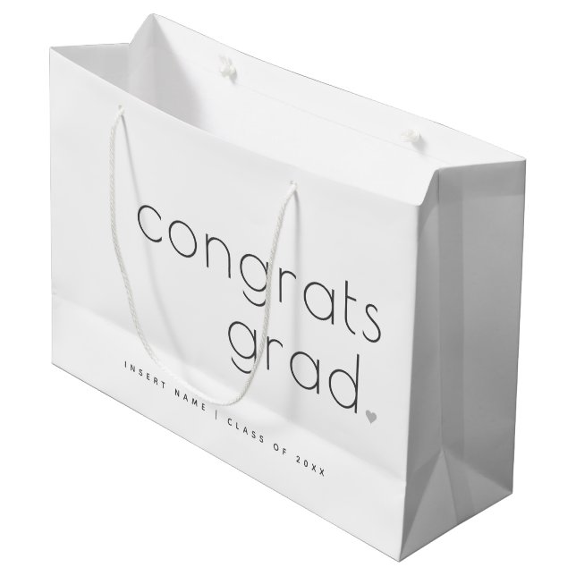 Grand Sac Cadeau Félicats Classe supérieure du minimaliste moderne  (Devant Angle)
