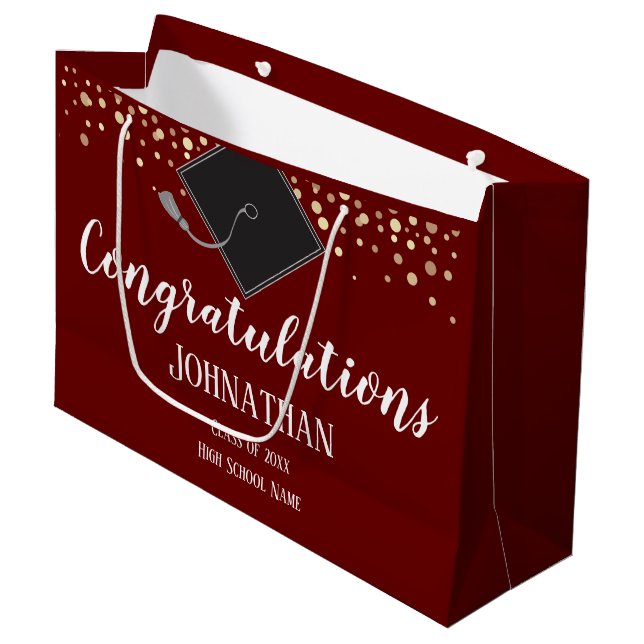 Grand Sac Cadeau Félicitations aux diplômés de 2023 (Devant Angle)