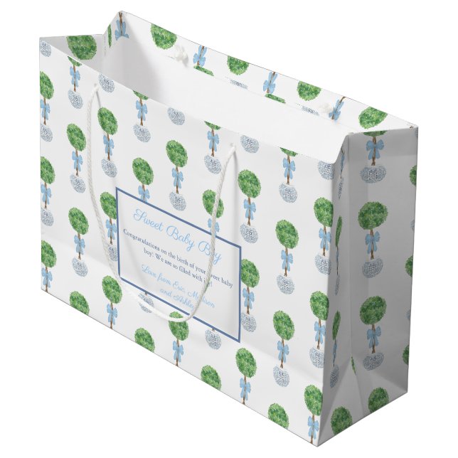 Grand Sac Cadeau Félicitations Pour La Naissance De Votre Bébé Sucr (Devant Angle)